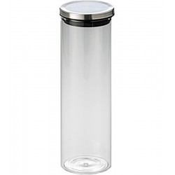 Pote 1,3 Litros Vidro Borosilicato Com Tampa Aço Inox